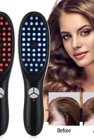 ​​Buharlı Titreşimli ve Kırmızı Mavi Işık Terapili Kafa ve Saç Bakım Tarağı (4940)