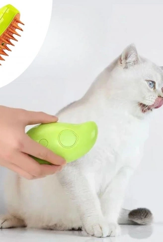 Buharlı Yumuşak Silikon Uçlu Kedi &amp; Köpek Tüy Tarama Tarağı Yıkama Fırçası (4940)