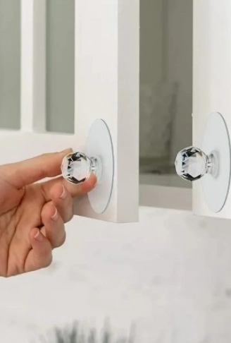 Büyük Boy Çok Amaçlı Yapışkan Kristal Tutacak Kulp 4 Adet (4940)