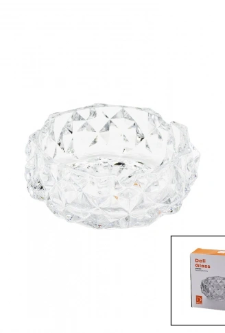BÜYÜK CAM - DIAMOND KRİSTAL ŞEKİL YUVARLAK KÜLLÜK ÇAP: 12.8CM - D: 5.2CM (4940)