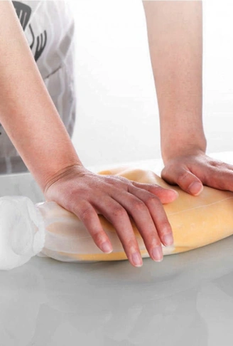 Büyük Hamur Torbası Silikon Şeffaf Hamur Yoğurma Torbası Ekmek Makarna Mantı Hamuru Kolay Yoğurma (4940)