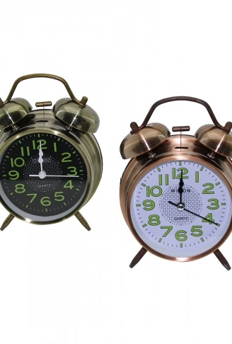 BÜYÜK MASA ÇALAR SAAT BÜYÜK FOSFORLU RAKAMLAR ÇAP: 10CM (4940)