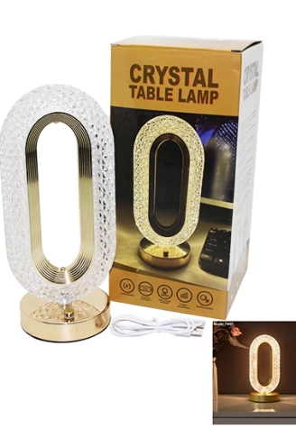 BÜYÜK OVAL 3 RENK LED DOKUNMATİK USB ŞARJLI MASA LAMBASI (4940)