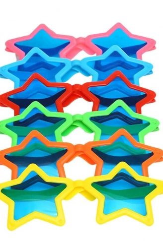 Büyük Yıldız Parti Gözlüğü Karışık 12 Adet (4940)