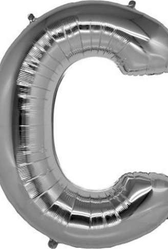 C Harf Folyo Balon Gümüş Renk  40 inç (4940)