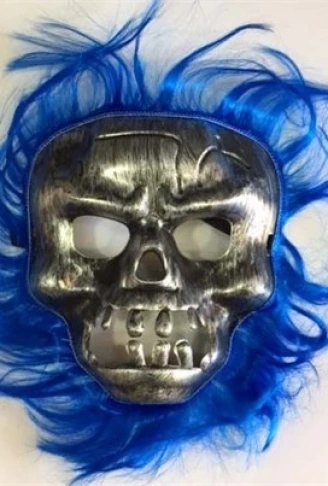 Cadılar Bayramı Lacivert Saçlı Maske (4940)