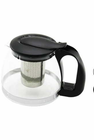 CAM DEMLİK 900ML - SİYAH VEYA BEYAZ GÖNDERİLİR (4940)