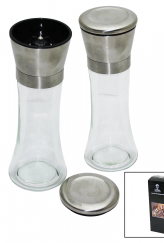 CAM HAZNELİ - METAL KAPAKLI BÜYÜK TUZ - BAHARAT ÖĞÜTÜCÜ (4940)