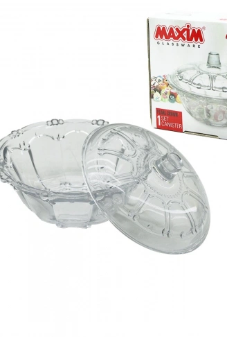 CAM ŞEKERLİK CAM KAPAKLI ÇAP: 13.5CM - Y: 5.2--9.5CM (4940)