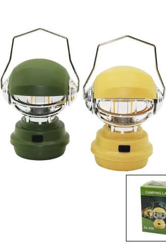 CAMPING LAMP ROBOT KAFA MODELİ FANUS KAMP - BAHÇE FENER USB ŞARJLI 3-KADEME IŞIK AYARI RENKLİ PLS. GL-628 (4940)