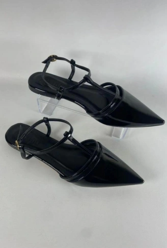 Canca Siyah Rugan Babet Ayakkabı