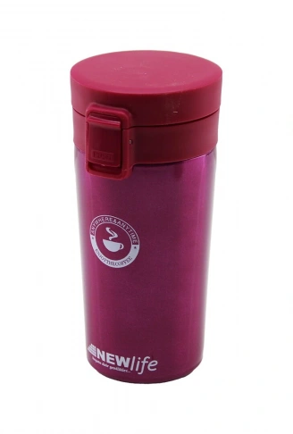 ÇELİK=18-8 METAL TERMOS KUPA BARDAK 300ML FİLTRELİ KULPSUZ BAS-AÇ KİLİTLİ KAPAK (4940)