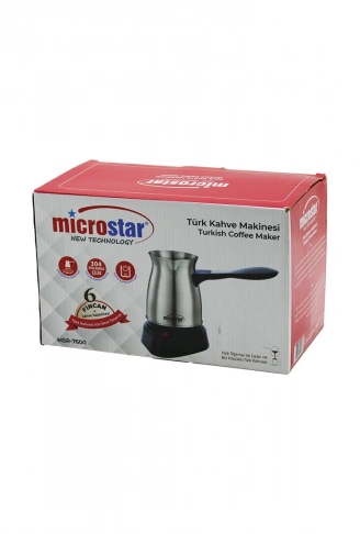 ÇELİK ELEKTRİKLİ CEZVE TÜRK KAHVE MAKİNESİ - 6 FİNCAN TAK-ÇIKAR KULP 400ML MSR-7600 (4940)