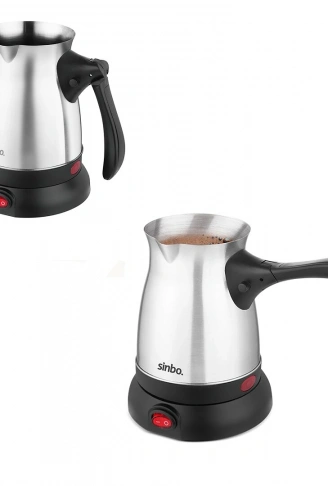 ÇELİK ELEKTRİKLİ CEZVE TÜRK KAHVE MAKİNESİ - 6FİNCAN=500ML 360 DERECE KABLOSUZ KULLANIM 600W SCM-2992 (4940)