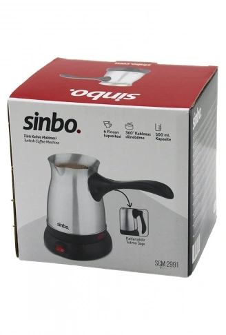 ÇELİK ELEKTRİKLİ CEZVE TÜRK KAHVE MAKİNESİ - 6FİNCAN=500ML 360 DERECE KABLOSUZ KULLANIM KATLANIR KULP 600W SCM-2991 (4940)