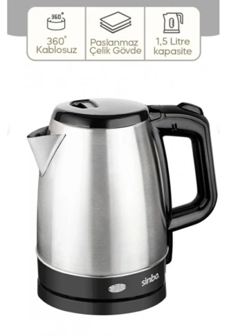 ÇELİK KETTLE 1.7LT GİZLİ REZİSTANS - KABLOSUZ SK-8015 (4940)