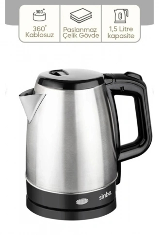 ÇELİK KETTLE 1.7LT GİZLİ REZİSTANS - KABLOSUZ SK-8015 (4940)