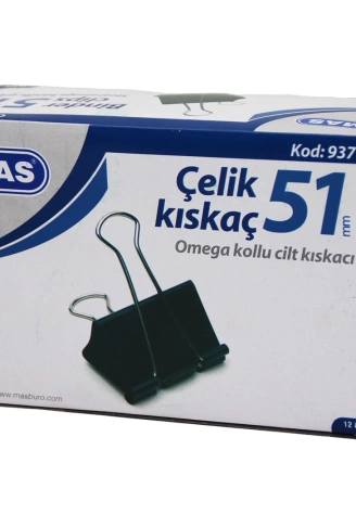 ÇELİK KISKAÇ 51MM 12 PARÇA  OMEGA KOLLU CİLT KISKAÇI (4940)