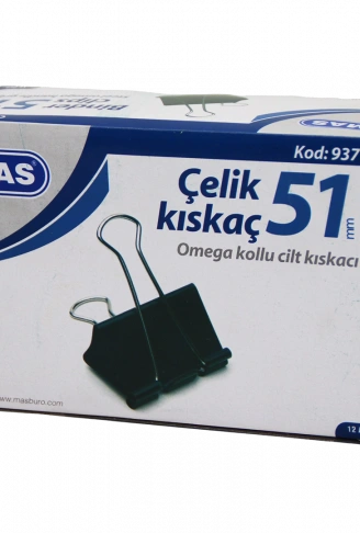 ÇELİK KISKAÇ 51MM 12 PARÇA  OMEGA KOLLU CİLT KISKAÇI (4940)