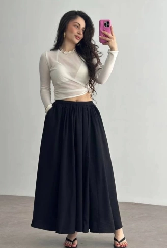 Cepli keten etek siyah kz24