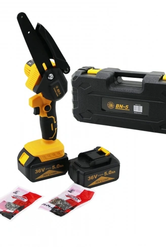 CHAIN SAW YELLOW LTJ-6A YAĞSIZ - ZİNCİRLİ 6&quot; BUDAMA - DAL KESME MAKİNE ŞARJLI - 2 BATARYA 36V 5.0AH (4940)