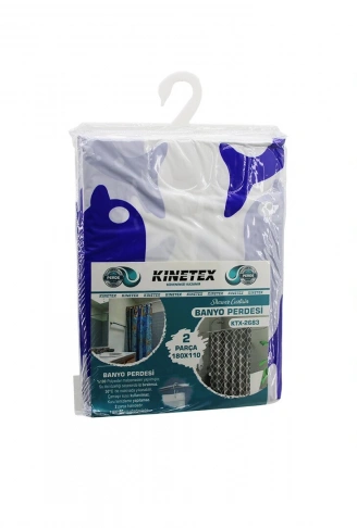 ÇİF KANAT POLYESTER BANYO PERDESİ 2PCS X 180X110CM - 12 HALKALI (4940)