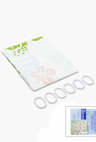 ÇİF KANAT PVC BANYO PERDESİ 2  PARÇA  X 90X180CM - 12 HALKALI (4940)