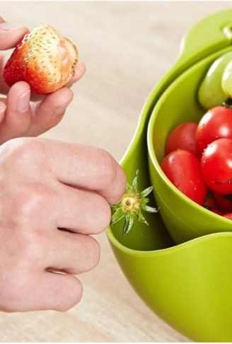 Çok Amaçlı 360 Derece Dönebilir Pratik Hazneli Mutfak Süzgeç Elek (4940)