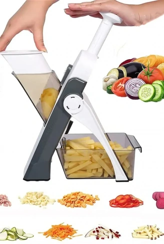 Çok Amaçlı Basmalı Sebze Dilimleyici Doğrayıcı Mandolin Brava Spring Slicer Kitchenmate (4940)
