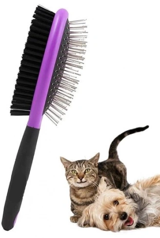 Çok Amaçlı Çift Taraflı Kolay Evcil Hayvan Kedi Köpek Temizleme Pet Fırçası (4940)