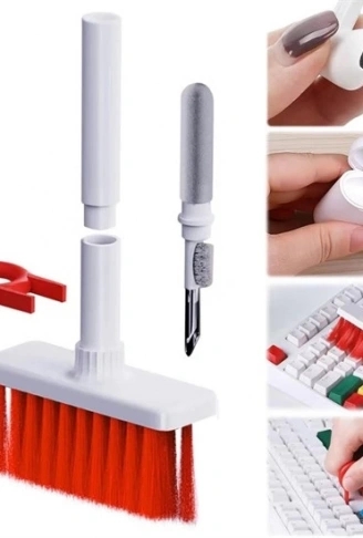 Çok Amaçlı Kırmızı Hassas Fırça Başlıklı  Bilgisayar Laptop Temizleme Fırçası (4940)