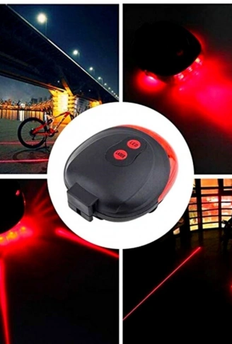 Çok Fonksiyonlu Pilli Bisiklet Led Lazer Işığı Arka Stop Lambası (4940)