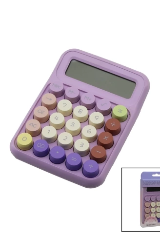 DAKTİLO TUŞ MODELİ  12 HANELİ HESAP MAKİNESİ MİX RENKLİ  PİLLİ  15.7 X 11.1 X 2.7CM   166GR (4940)