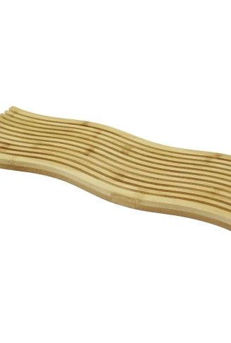 DALGALI KENAR  ÇİFT TARAF=DÜZ - DALGALI OYUK KANALLI AHŞAP BAMBU SUNUM TEPSİ 15X39X1.5CM (4940)
