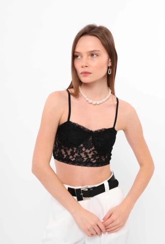Dantelli Bralet Siyah