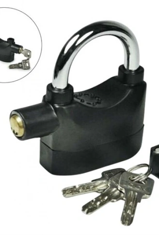 Desibel Siyah Alarmlı Çok Fonksiyonlu Ekstra Güvenlikli Kare Asma Dolap Kilidi (4940)