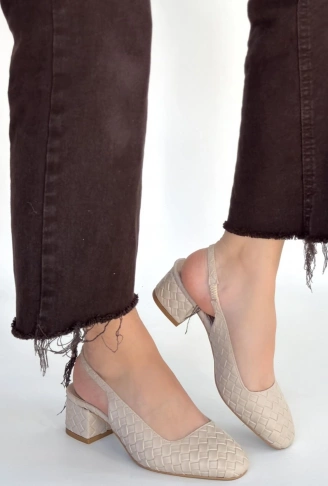 Dier Bej Cilt Topuklu Ayakkabı