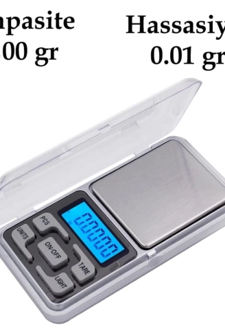 Dijital Hassas Elektronik Kuyumcu Cep Terazisi Tartı 200 gr /  0.01 gr (4940)