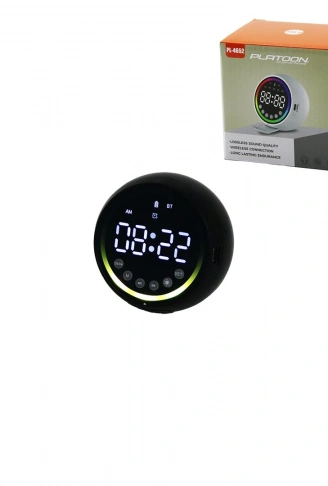 DİJİTAL SAAT - BLUETOOTH WİRELESS MİNİ HOPARLÖR SPEAKER USB ŞARJLI - IŞIKLI 5W PL-4652 (4940)