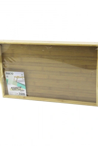 DİKDÖRTGEN=30X50CM  AÇ KAPA AYAKLI = 20CM AHŞAP BAMBU SUNUM TEPSİ (4940)