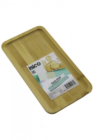 DİKDÖRTGEN AHŞAP BAMBU SERVİS SUNUM TEPSİ - TAHTASI MİNİ TEPSİ 25 X 14 X 1.4CM (4940)