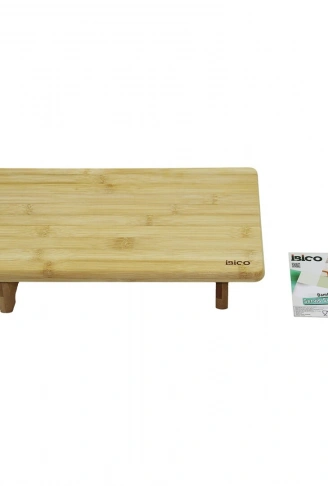 DİKDÖRTGEN AYAKLI  MİNİ SOFRA MODEL=32X21.5CM  BAMBU AHŞAP KESİM PANOSU (4940)