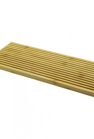 DİKDÖRTGEN ÇİFT TARAFLI=DÜZ - DALGALI OYUK KANALLI AHŞAP BAMBU SUNUM TEPSİ 17X39X1.5CM (4940)