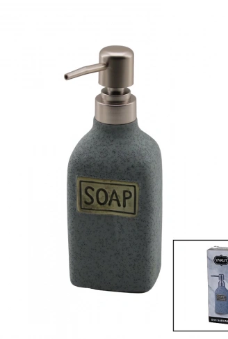 DİKDÖRTGEN GRİ - MAT DESEN SERAMİK SIVI SABUNLUK (4940)
