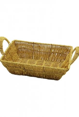 DİKDÖRTGEN PLASTİK HASIR EKMEK - ÇOK AMAÇLI SEPET KULPLU - METAL İSKELET TABAN:13.5X20- AĞIZ:19X26.5CM D:7.5CM (4940)