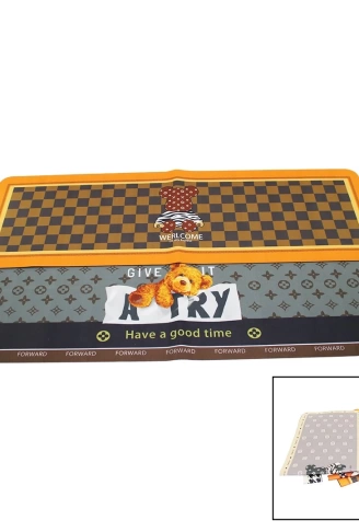 DİKDÖRTGEN RENKLİ DESENLİ - RESİMLİ SU EMİCİ - SİHİRLİ BANYO PASPASI ELASTİK 116 X 37.5CM (4940)
