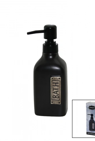 DİKDÖRTGEN SİYAH - DÜZ  SERAMİK SIVI SABUNLUK (4940)