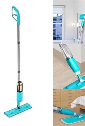 Döner Başlıklı Spreyli Mop Parke Ahşap Fayans Temizleyici Su Hazneli Sihirli Paspas (4940)