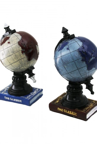 DÜNYA VİNTAGE DEKORATİF BİBLO - KUMBARA RENKLİ 22CM REÇİNE (4940)