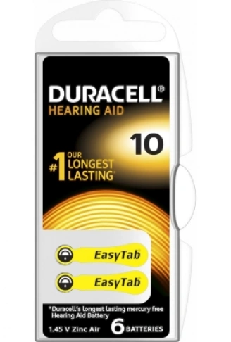 DURACELL 10 İŞİTME CİHAZI KULAK PİLİ 6 PİL 1 KUTU (4940)